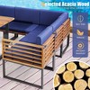 Costway 8pcs Patio Acacia Wood Dining Table & Ottoman Sofa Chair Set Outdoor Furniture - 4 of 4