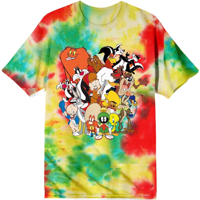 Looney Tunes Cartoon Characters  Tie Dye Graphic Tee Shirt, 1 of 3