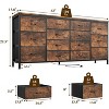 Homhougo 63" W Dresser Tv Stand for 65 70 75 Inch Tv, 14 Drawer for Bedroom with Power Outlets, Large Long Fabric Dresser Entertainment Center, Brown - 2 of 4