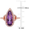 Everly Jewelry – 14K Pink Gold 2 1/3 TGW Amethyst and Diamond Fashion Ring - 2 of 4