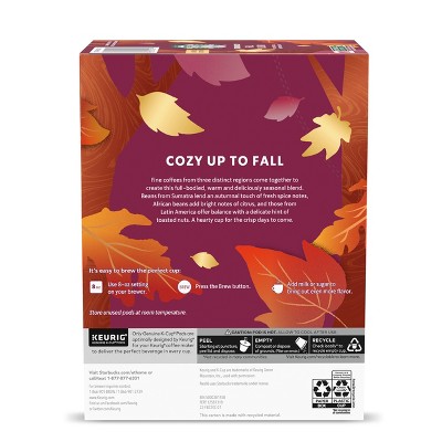Starbucks Fall Blend Medium Roast Keurig K-Cup Coffee Pods - 22ct