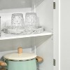 LunaLulinlk 63" Small Buffet with Hutch, Freestanding Storage Cabinet with Adjustable Shelf for Dining Room, White - 3 of 4