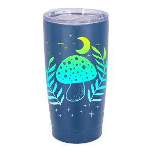 Elanze Designs Fairytale Mushroom Moon Stars Wrap-Around Design 20 Ounce Stainless Steel On-The-Go Coffee Mug, Thermal Travel Tumbler with Leak - 1 of 4