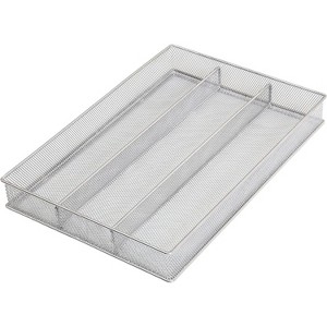 YBM Home Multi Compartment Sectional Wire Mesh Silver Drawer Organizer for Silverware and Gadgets, Pack of 12 - 1 of 4