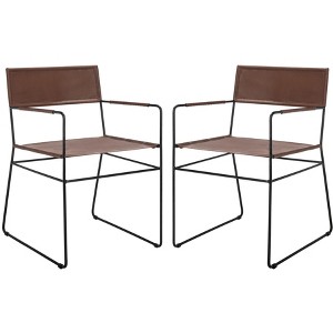 Alyx Leather Dining Chair (Set of 2) - DCH4003 - Safavieh - 1 of 4