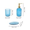 Unique Bargains Reusable Vertical Stripes Bathroom Accessories Kit 1 Set - 2 of 4