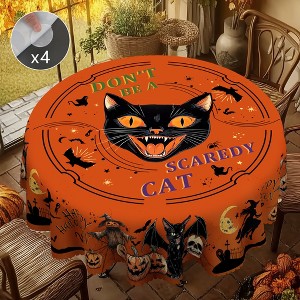 Halloween Tablecloth, Witch Castle Ghost Decorative Table Cloth, Holiday Fabric Table Cover for Party Picnic Dinner Decor - 1 of 4