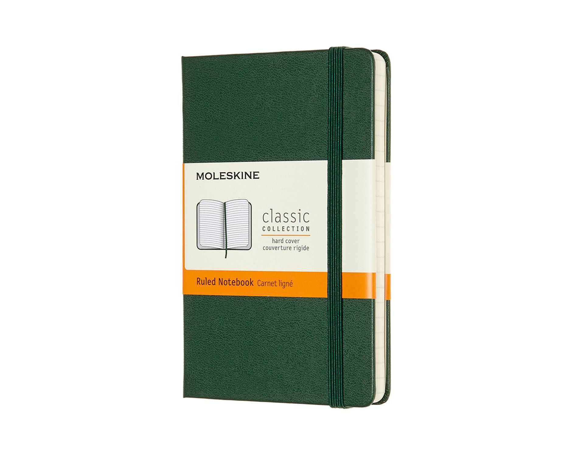 Moleskine Ruled Notebook Classic Hardcover Myrtle Green: Pocket Journal, 3.5x5.5", Acid-Free, Elastic Closure, 192 Pages