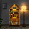 QingMoon Tall Arched Storage Cabinet, Wooden Display Cabinet with Adjustable Glass Partitions for Living Room, Dining Room - 2 of 4