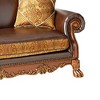 Acme Furniture 67" Dresden Sofa Brown Synthetic Leather/Chenille/Cherry Oak - image 3 of 4