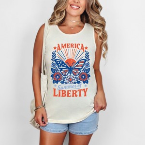 Simply Sage Market America Summer Of Liberty Distressed Garment Dyed Tank - 1 of 3