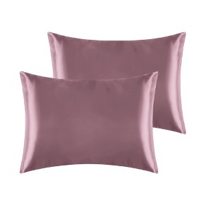 Unique Bargains Satin Hair and Skin Breathable Envelope Closure Pillowcase 2 Pcs - 1 of 4