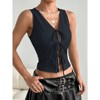 Clotth Women's Lace-Up Crop Top - Sleeveless V-neck Ruched Front Bodysuit, Stylish Fitted Top, Fashionable Party Wear - 4 of 4