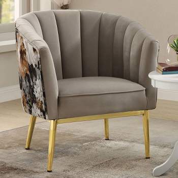 31" Colla Accent Chair Gray Velvet/Gold - Acme Furniture