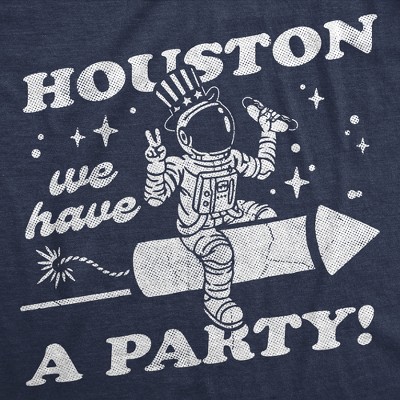 Мужские футболки Crazy Dog T-Shirts, Inc. Mens Funny T Shirts Houston We Have A Party Sarcastic Fourth Of July Space Graphic Novelty Tee for Men - Crazy Dog Men's T Shirt For Fourth Of L — фото 2
