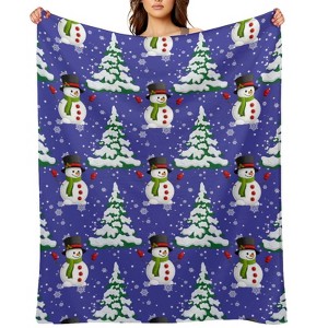 Christmas snowman Christmas Throw Blanket Soft Fleece Christmas Blanket Cozy Flannel Throw for Couch Bed 30x40 inches - 1 of 1