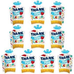 Big Dot of Happiness Thank You Teachers - Table Decorations - Teacher Appreciation Fold and Flare Centerpieces - 10 Count - 1 of 4