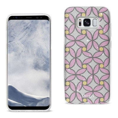 Reiko Samsung Galaxy S8 Edge/ S8 Plus Shine Glitter Shimmer Flower Hybrid Case in Pink