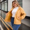 Women's Plus Size Windbreaker Zip Up Buttons Waterproof Hooded Casual Trench Coats with Pockets - Agnes Orinda - 2 of 4