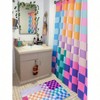 Multicolored Checkered Retro Shower Curtain, 84 Long, Bright Rainbow Colorful Aesthetic with Hooks 72’’W X 84’’L - 2 of 4