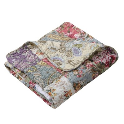 Blooming Prairie Multicolor Cotton Reversible Throw Blanket 50x60"