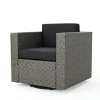 DOMETOUR PUERTA MP1 Swivel Patio Chair with Cushions (Single, Mix Black / Dark Grey) - 4 of 4