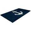 1'4" x 2'4" Anchor Nautical Indoor/Outdoor Coir Doormat Blue/White - Entryways: PVC Backed, Shake Clean, High Traffic Use - 4 of 4