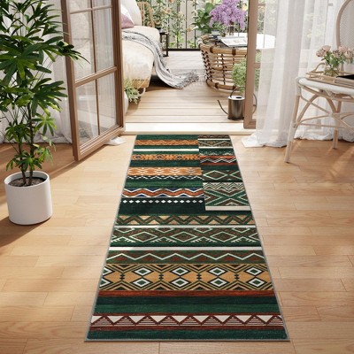 Garvee Area Rug for Living Room, Washable Rug Farmhouse Neutral Rug, Geometric Rug Low Pile Non-Slip Soft Rug for Dining Room Bedroom