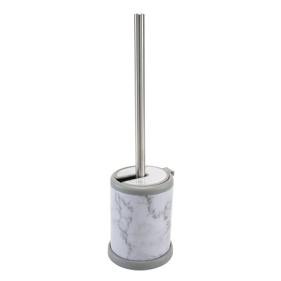 Marble Anti-Mold Toilet Brush with Self-Closing Lid