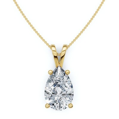 Pompeii3 4Ct Solitaire Diamond Pendant Lab Created 14k Gold