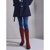 Allegra K Women's Round Toe Slouches Block Heels Knee High Sock Boots - 2 of 4