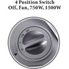 Optimus Portable Oscillating Ceramic w/Thermostat Heater  Grey - 3 of 4