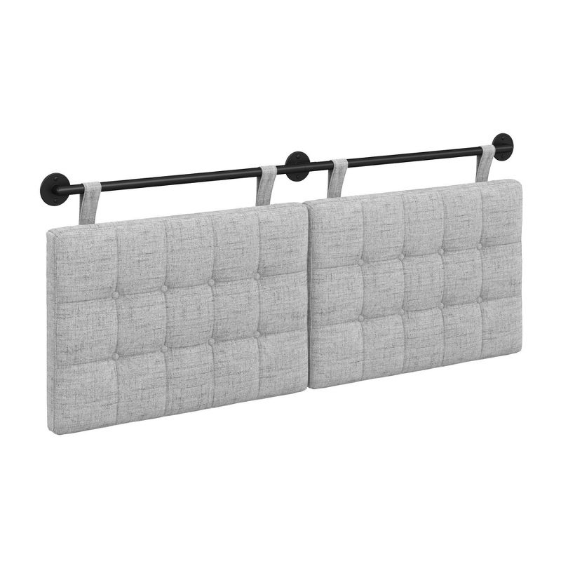 Full/Queen Remi Button Tufted Kids&#39; Headboard Gray - Nathan James, 2 of 8