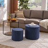 Spassway Modern 24"W x 24"D x 20"H Multi Functional Woven Rattan Pouf Ottoman Perfect for Cozy Living Room - 2 of 4