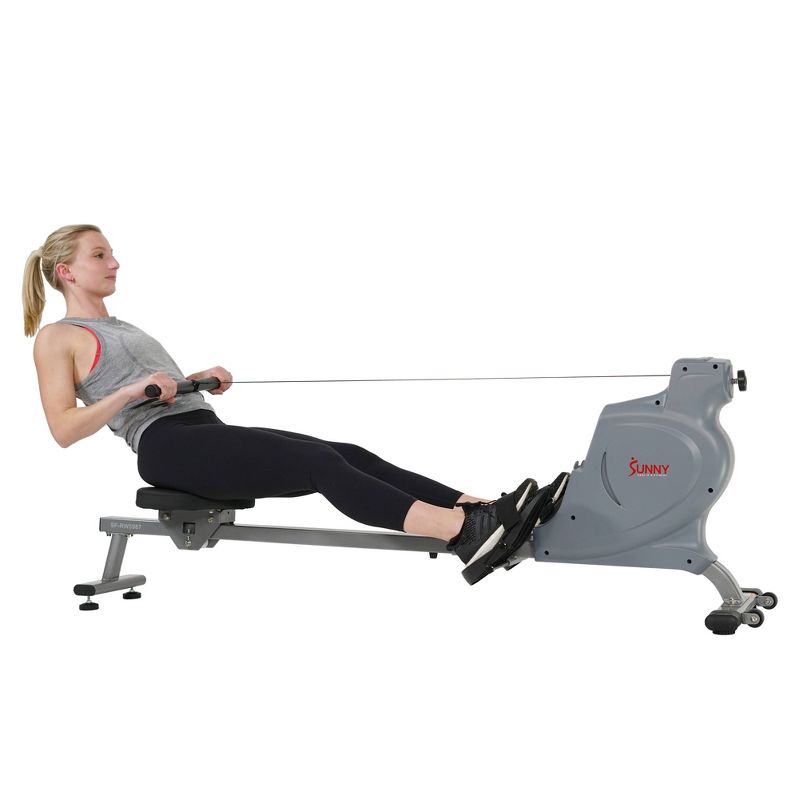 Sunny Health &#38; Fitness Space Efficient Convenient Magnetic Rowing Machine - Gray, 3 of 13