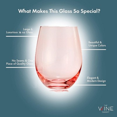 The Wine Savant Italian Colored Crystal Drinking Glasses, Perfect For