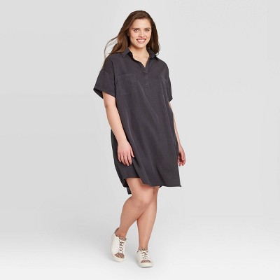 collared shirt dress plus size