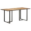 vidaXL Dining Table Natural Mango Wood Solid mango wood Large Seats Many - 63" x 31.5" x 29.9" Rough Mango Wood - 2 of 4