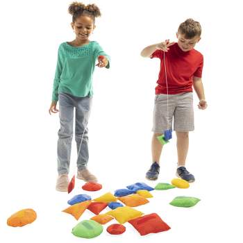 HearthSong Quick Snap Bean Bag Bungee Tossing and Sorting Game with Colorful Bags