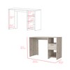 Vynxaria Computer Desk Odessa with Single Drawer and Open Storage Cabinets, Light Gray Finish - 4 of 4