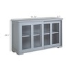 Sideboard Buffet Cabinet, Stackable Credenza Bar Cabinet with Sliding Glass Door and Adjustable Shelf - 3 of 4