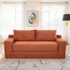 TiramisuBest Compact Corduroy Loveseat Sofa Bed, Memory Foam 2-in-1 Convertible Couch for Apartment & Bedroom,Orange - 2 of 4