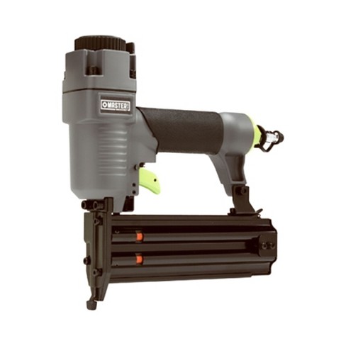 Master Mechanic Pneumatic 18 Gauge Die Cast Brad Nailer, Lightweight Aluminum, Side Load Magazine, Drives 3/8" to 2" Nails for Trim, Base Molding - image 1 of 4