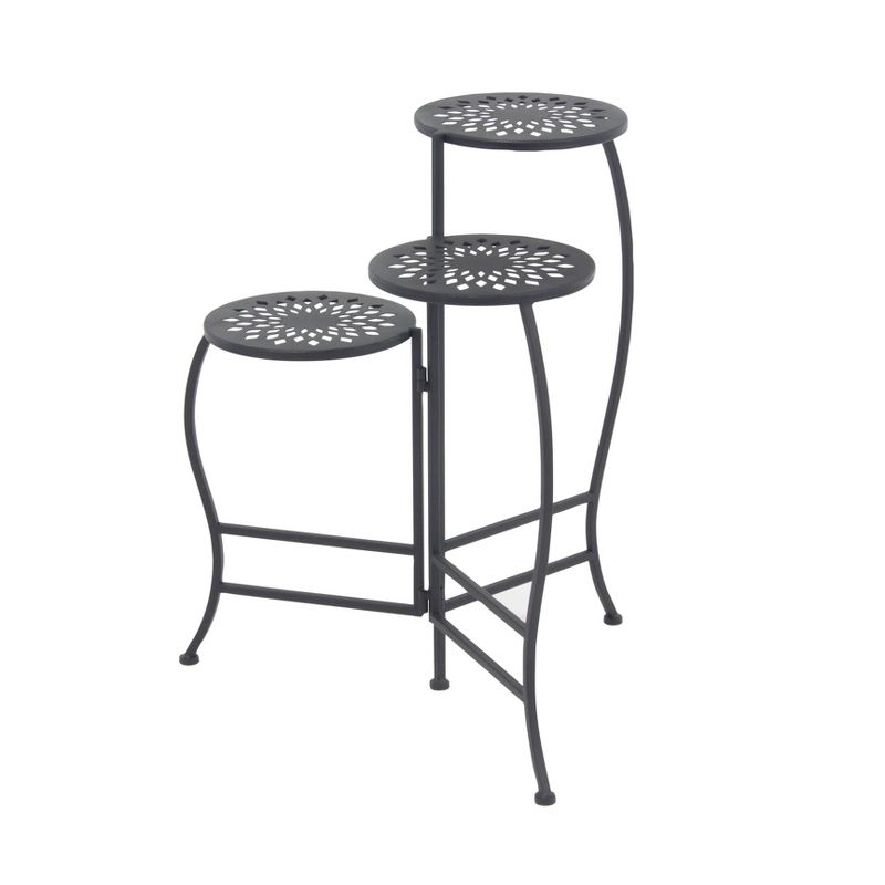 24&#34; Modern 3-Tier Folding Novelty Plant Stand Black - Olivia &#38; May, 4 of 7