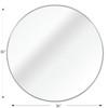 Serio Round Aluminum Wall Mirror,Round Hallway Mirror,Circle Brushed Aluminum Frame Extra Large Round Mirror For Wall-The Pop Home - 4 of 4