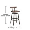 Elm Lane Roark Hammered Bronze Swivel Bar Stools Set of 2 Brown 29 1/2" High Industrial with Backrest Footrest for Kitchen Counter Height Island Home - 4 of 4