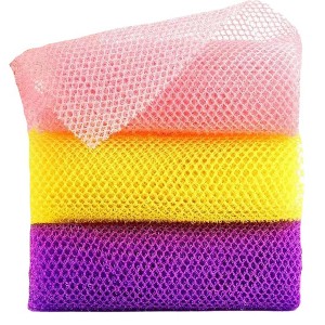 Maison Products 3 Pieces African Bath Sponge African Net Long Net Bath Sponge Exfoliating Shower Body Scrubber Back Scrubber Skin Smoother - 1 of 4