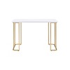 Acme Furniture Estie Writing Desk White/Gold: Chic Home Office, Teen & Kids Study Table, No Storage - 3 of 4