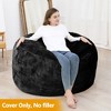 Bean Bag Covers Only, Adult Bean Bag Chair Cover No Filler, Round Soft Fluffy Faux Fur Beanbag Lazy Sofa Bed Cover - 3 of 4