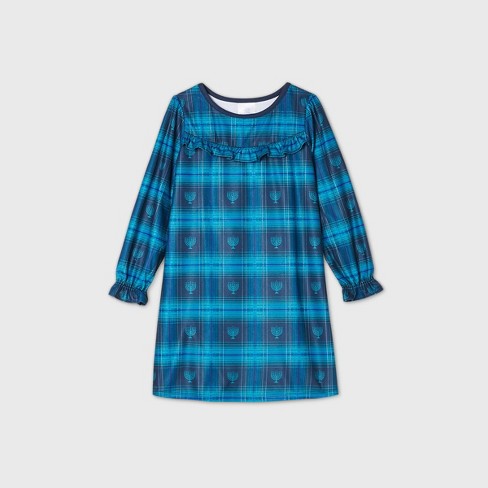 Girls Holiday Hanukkah Flannel Matching Family Pajamas Nightgown Wondershop Blue Target